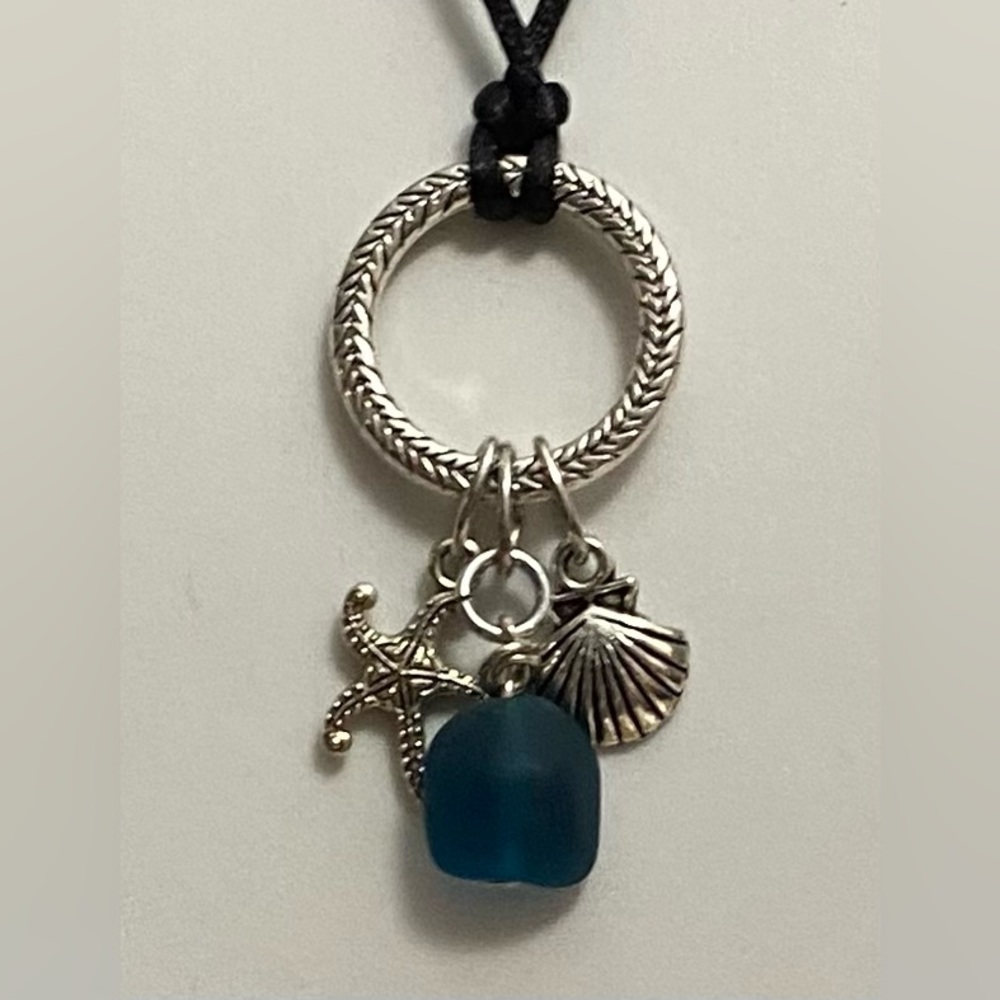 NEW handcrafted Blue Sea glass necklaces